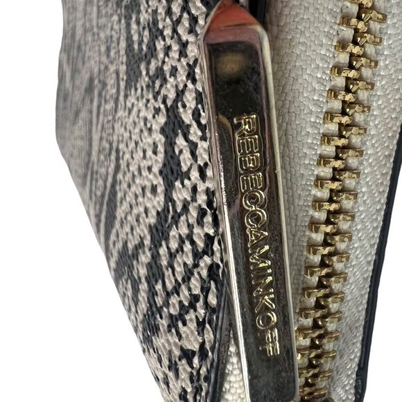 Rebecca Minkoff Ava Zip Wallet Snake Print Studs w/Matching Cosmetic Bag - Picture 5 of 9